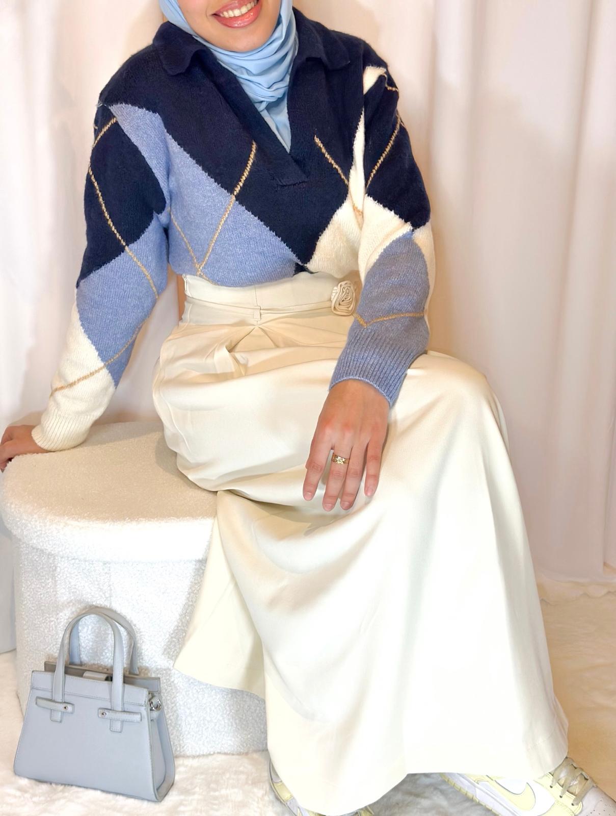 Pull chic bleu marine